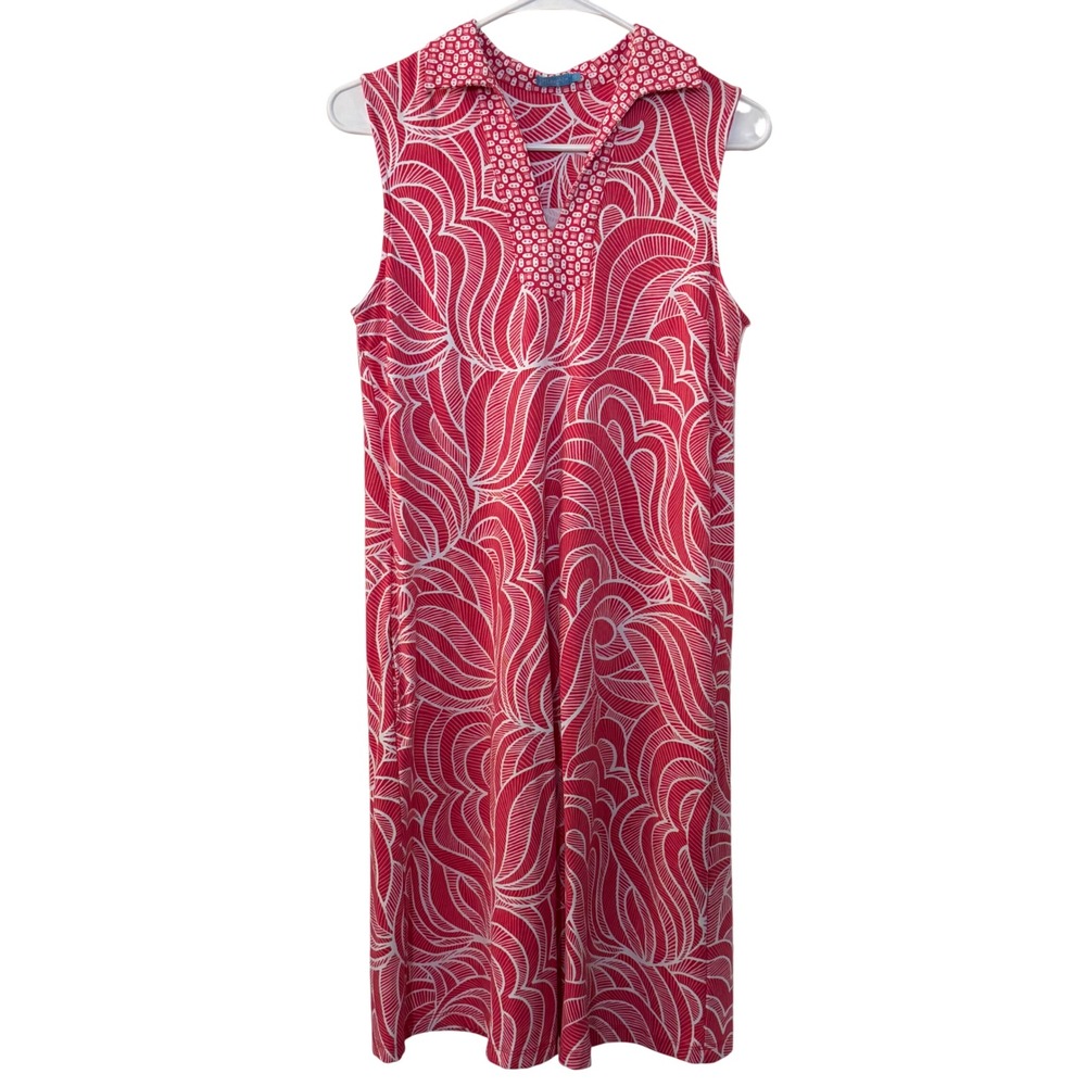 J. McLaughlin Sleeveless Pink and White Printed Dress